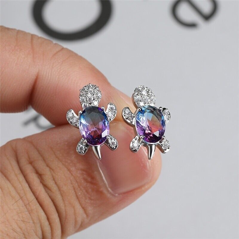 Rainbow Crystal Turtle Pendant